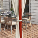 Pergola con Tende Laterali e Tetto Retrattile in PC 345x300x215-255 cm in Alluminio e Metallo Crema