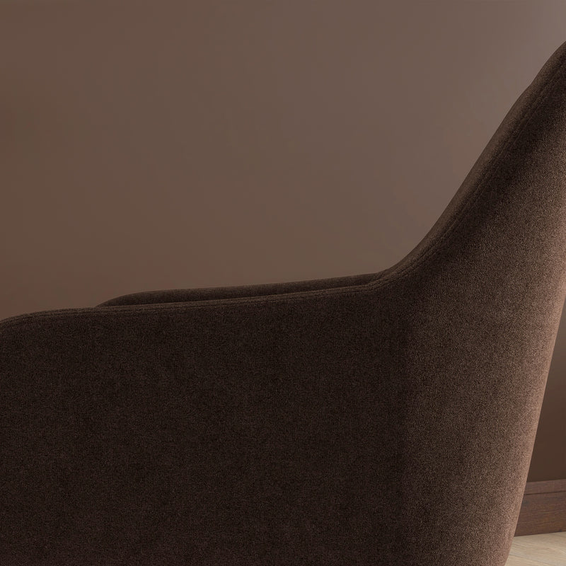 Set 2 Sedie Imbottite Stile Nordico 54x57x80 cm Tessuto Effetto Velluto Marrone 