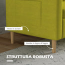 Divano 2 Posti 143x76x83 cm in Tessuto Effetto Lino Giallo