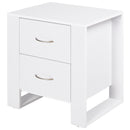 Comodino Moderno  con 2 Cassetti per Camera da Letto 48x39x54 cm in Legno Bianco