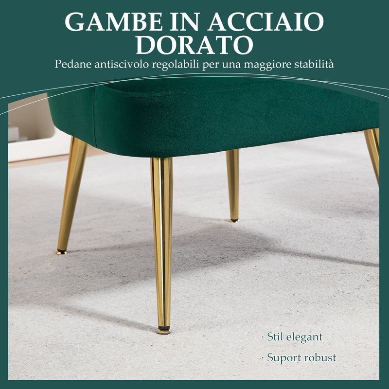 Poltrona a Conchiglia Stile Art Deco 63x65x84 cm in Velluto Verde  