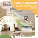 Scivolo da Interno con Canestro Design Elefante 163x57x75 cm Bianco Crema 