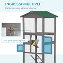 Gabbia per Uccelli Voliera Alta da Esterno 68x63x165 cm 2 Porte e Vassoio Estraibile in Legno Grigio Chiaro 