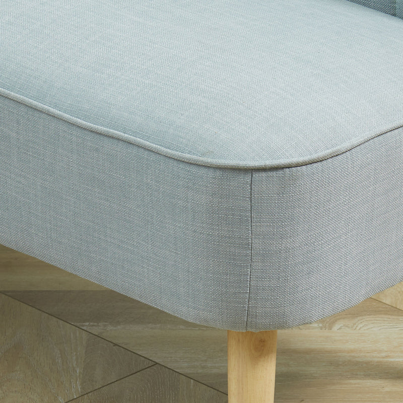 Divano 2 Posti 117x56.5x77 cm in Tessuto con Gambe in Legno Verde Chiaro 