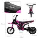 Moto Elettrica per Bambini con Acceleratore Manuale 2 Velocità 8-16km/h Rosa  