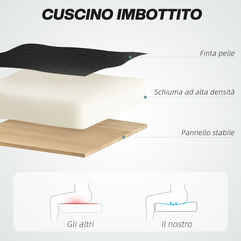 Sedia Operativa da Ufficio Reclinabile in Pelle PU Nero  