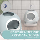 Toilette Chiusa per Gatti 47x55x44 cm con Vassoio Estraibile e Paletta Azzurro