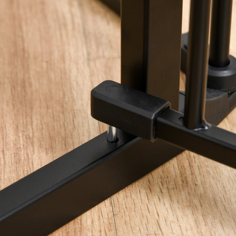 Cancellino per Cani Taglia Piccola e Media Pieghevole a 5 Pannelli 300x3x74,5 cm in Metallo e Plastica Nero