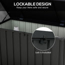 Panca Contenitore da 450L con 2 Rotelle e Maniglie 125,5x61,5x70 cm in Acciaio e PP Grigio Scuro