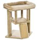 Albero Tiragraffi per Gatti con Casetta e Lettino 40x40x57 cm in Peluche e Juta Marrone