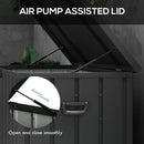 Panca Contenitore da 450L con 2 Rotelle e Maniglie 125,5x61,5x70 cm in Acciaio e PP Grigio Scuro