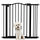 Cancelletto per Cani Estensibile 74-87x78 cm con 2 Blocchi e Chiusura Automatica in Metallo e Plastica Nero