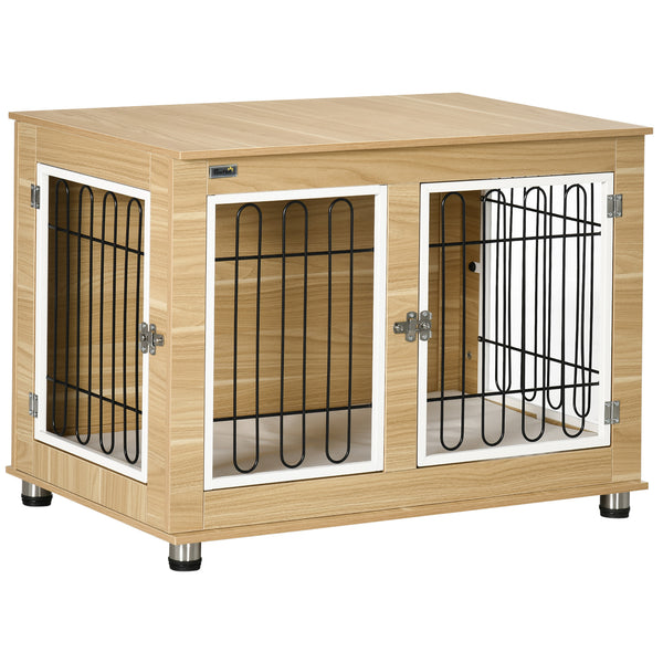 online Casetta per Cani Taglia Media e Grande 90x58x65 cm con 2 Porte Bloccabili Rovere