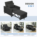 Poltrona Letto Reclinabile 74x84x81 cm in Tessuto Effetto Velluto Grigio Scuro  