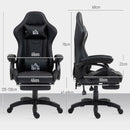 Sedia da Gaming 65x68x120-128 cm Reclinabile a 125° Poggiapiedi Retrattile Nero  