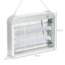 Zanzariera Elettrica 2 Lampade 20W in ABS e Metallo Bianca