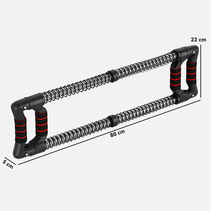 Power Twister Estensore per Pettorali a 4 Molle con Resistenza da 10 a 80 kg in Acciaio Inox Nero   