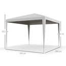 Gazebo da Giardino 293x293 cm Pieghevole e Portatile con Copertura Anti UV Bianco  