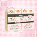 Mobile Portagiochi per Bambini a 3 Livelli 93x30x70 cm con 9 Contenitori in Tessuto Giallo  