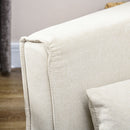 Poltrona Letto Singolo Reclinabile 72x78x79 cm con Cuscino in Tessuto Effetto Lino Beige 