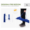 Ombrellone da Giardino Ø160x205  cm Spiaggia Inclinabile in Acciaio e Poliestere Blu