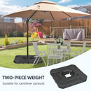 Basi per Ombrellone da Giardino 88,5x88,5x12 cm in HDPE Nero