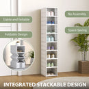 Scarpiera con 8 Contenitori Impilabili e Pieghevoli per 8 Paia di Scarpe Bianco  