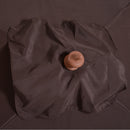 Ombrellone da Giardino Rettangolare Inclinabile 200x150x235H cm Apertura a Corda Caffè 