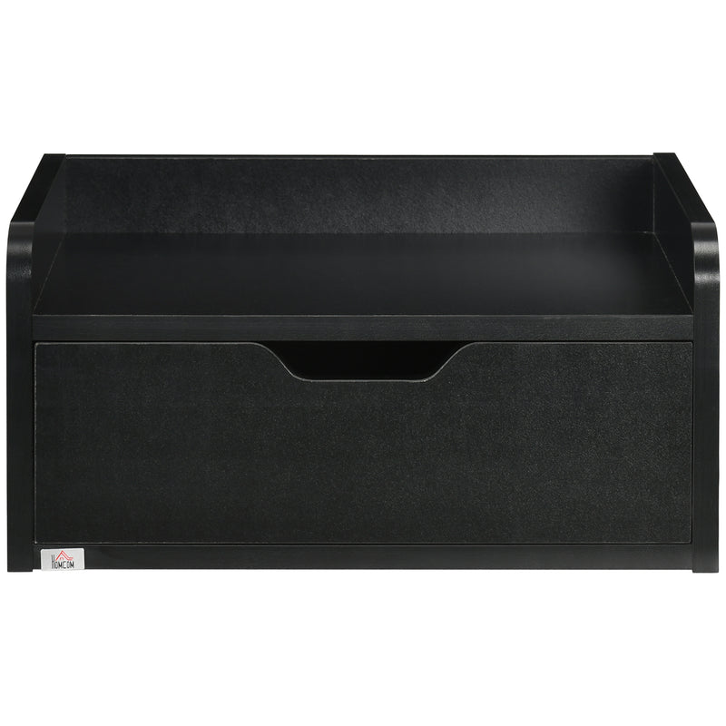 Set 2 Comodini Sospesi 40x30x19,5 cm in Truciolato Nero