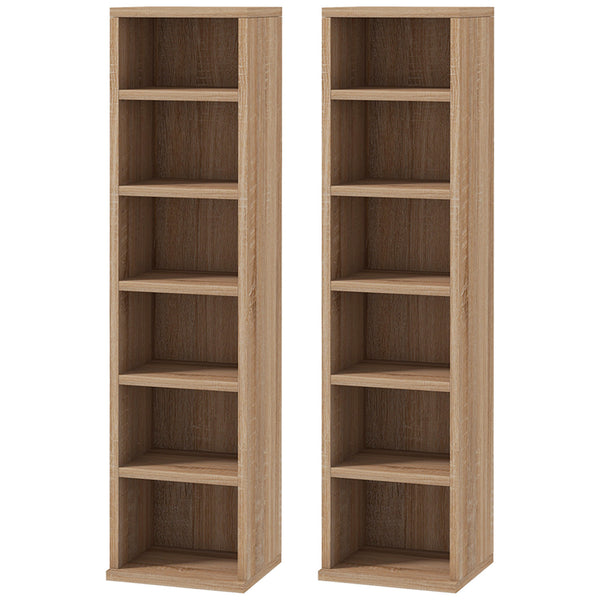 Set 2 Pezzi Mobile Libreria Porta CD 21x22.5x88,5 cm Colore Legno acquista