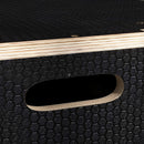 Box Jump Pliometrico a 3 Altezze 61-51-41 cm in Legno Antiscivolo Nero