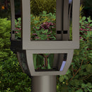 Lampione da Giardino con 6h Autonomia e Ancoraggio a Terra 15x15x127 cm in ABS e Policarbonato Nero