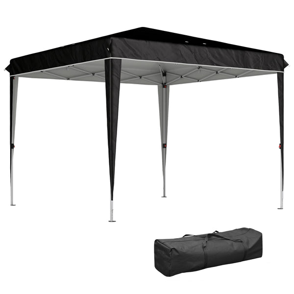 prezzo Gazebo da Giardino 300x300x273 cm per 6-9 Persone ad Altezza Regolabile in Metallo e Tessuto Oxford Nero