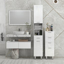 Mobiletto Bagno 4 Cassetti 30x30x93 cm in Truciolato Bianco