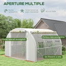 Serra a Tunnel con Porta e 8 Finestre Avvolgibili 3x3m Rivestimento in PE Bianca