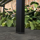 Panchina da Giardino  2 Posti  con Schienale Decorato e Braccioli 125x50x75 cm in Acciaio Nero