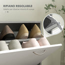 Mobile Guardaroba per Ingresso con Specchio Appendiabiti e Scarpiera Regolabile Grigio     