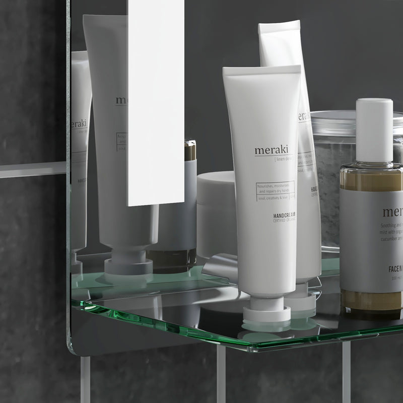 Specchio Bagno a Parete Luce LED a 3 Colori Mensola in Vetro 50x12x70 cm 