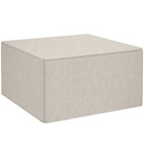 Pouf Poggiapiedi 75x75x41 cm Rivestimento Rimovibile Tessuto Effetto Lino Beige 