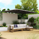 Ombrellone Doppio da Giardino 451x264x264 cm 12 Stecche con Apertura a Manovella Grigio 