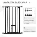 Cancelletto di Sicurezza Alto con Porta Piccola e Chiusura Automatica 74-80x104 cm Nero 