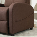 Poltrona Reclinabile con Poggiapiedi in Tessuto Effetto Lino Marrone  