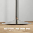 Tavolo Alto da Bar con Altezza Regolabile Piano Girevole e Base Ø60x69-91 cm in Acciaio Marrone