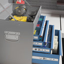 Cassetta Attrezzi con 6 Cassetti un Bauletto e 2 Chiavi 60x26x34 cm in Acciaio Blu