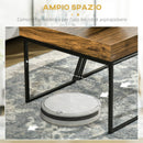 Set 2 Tavolini da Caffè in Truciolato e Acciaio Nero e Marrone