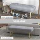 Panca Fondoletto 114x38x45 cm in Tessuto Grigio