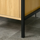 Mobile da Bagno a 3 Livelli con Torre per Asciugamani 30x28x168 cm in Truciolato e Acciaio Nero