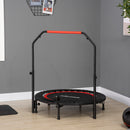 Mini Trampolino Fitness Ø102 cm Regolabile in Altezza Pieghevole con Manubrio Nero   