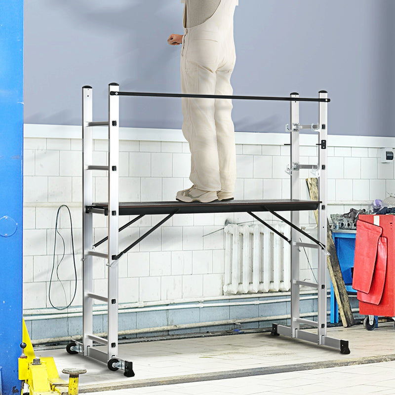 Trabattello Scala 3 in 1 ad Altezza Regolabile Max 150 Kg in Lega di Alluminio