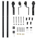 Binario per Porte Scorrevoli 200x0,6x4 cm con Kit di Accessori Nero